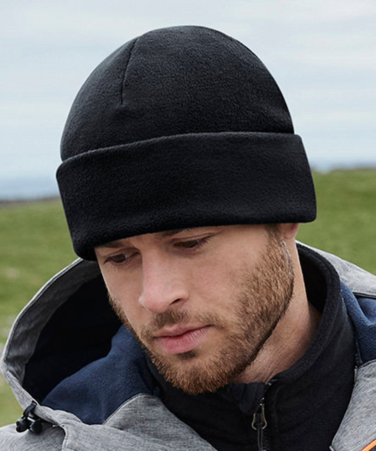 Recycled fleece cuffed beanie