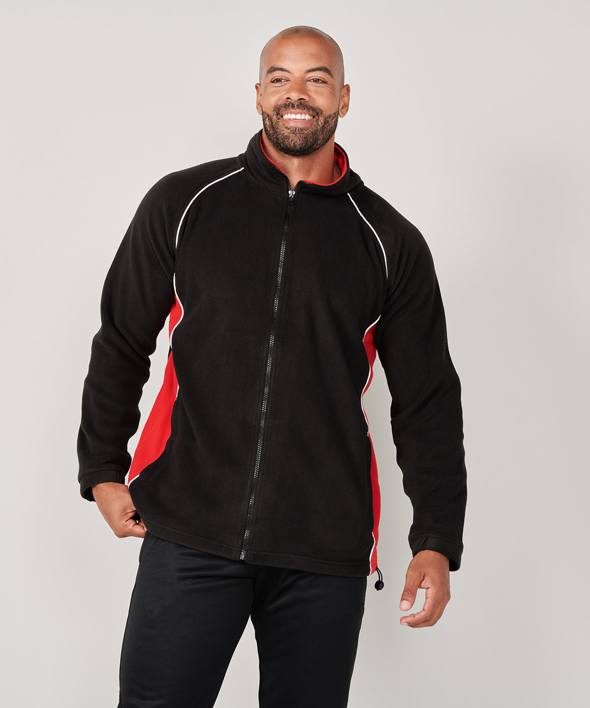 Piped microfleece jacket