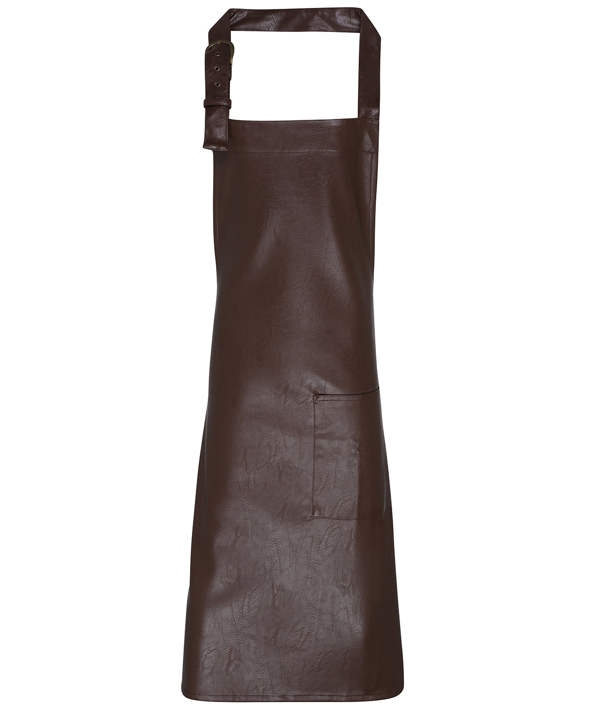 Faux leather bib apron