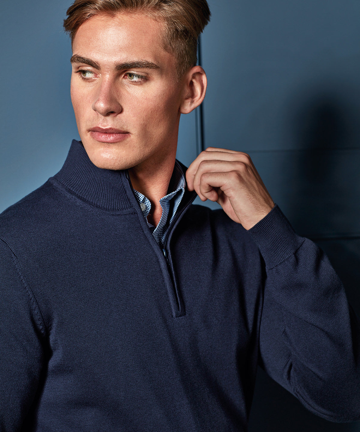 ¼ zip knitted sweater