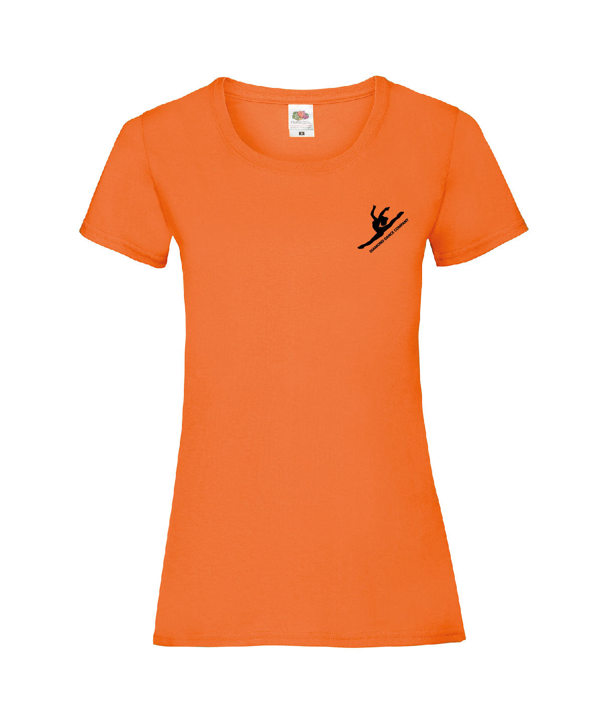 Womens Fitted Orange T-Shirt - Diamond Dance