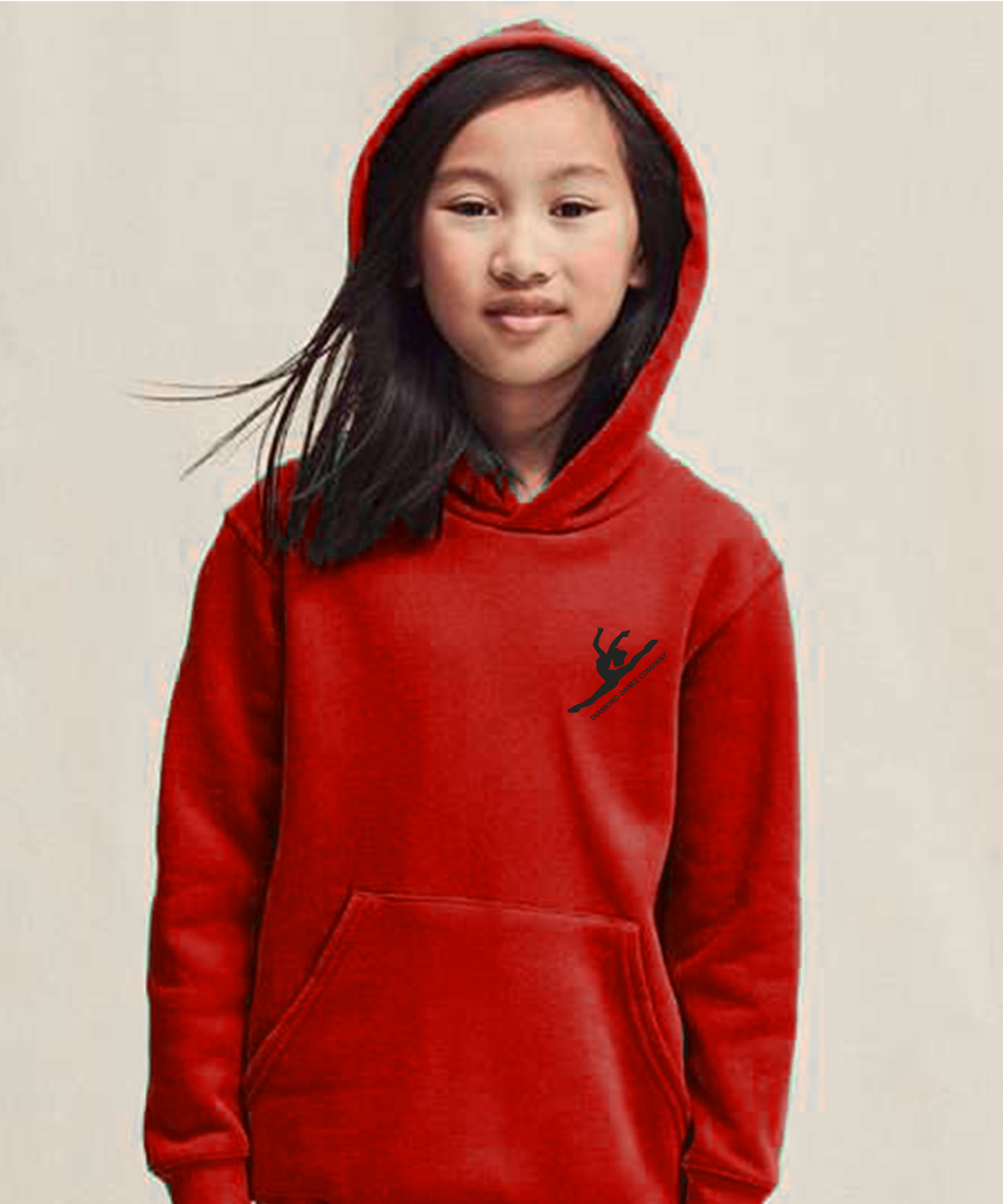 Red Kids Hooded Sweatshirt - Diamond Dance