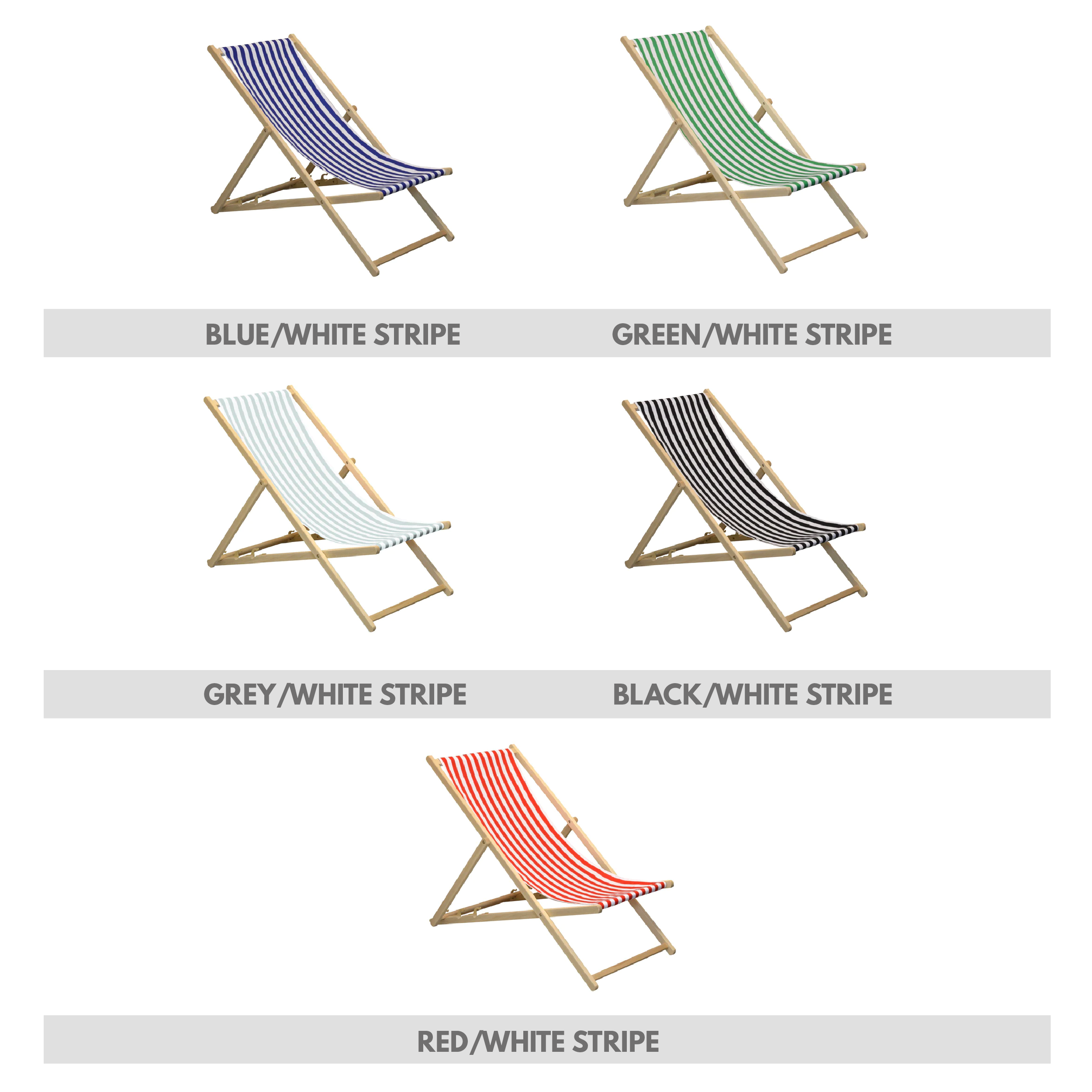 Branded Deck Chair - Striped - 4 Pack