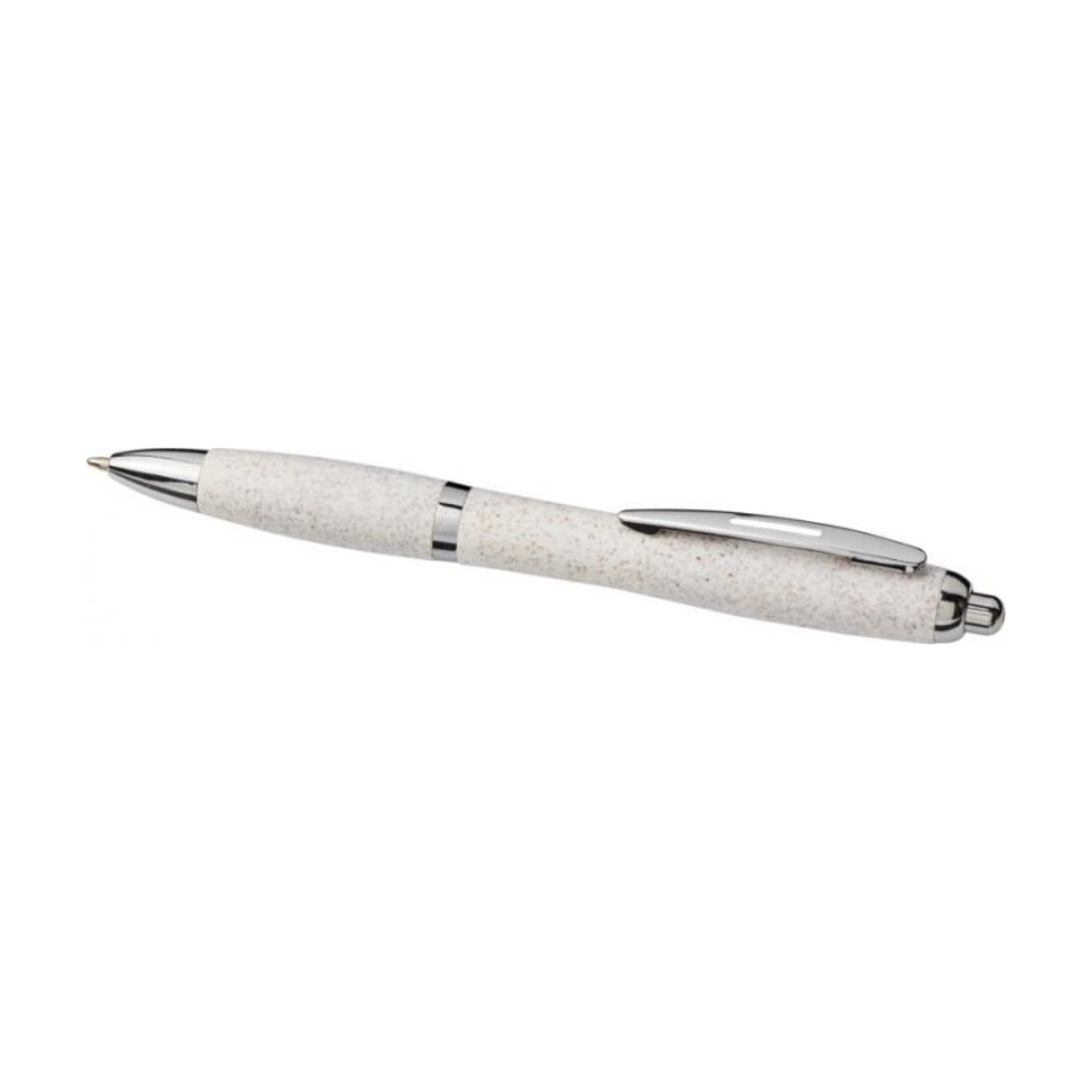 Wheat Straw & Chrome Ballpoint Pen - From 90p