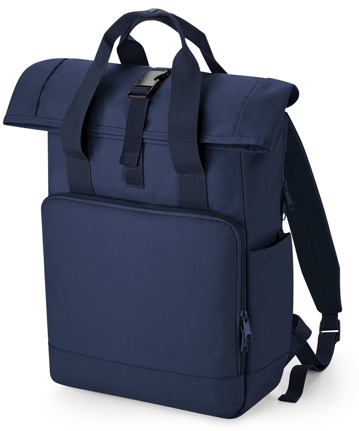 Recycled twin handle roll-top laptop backpack