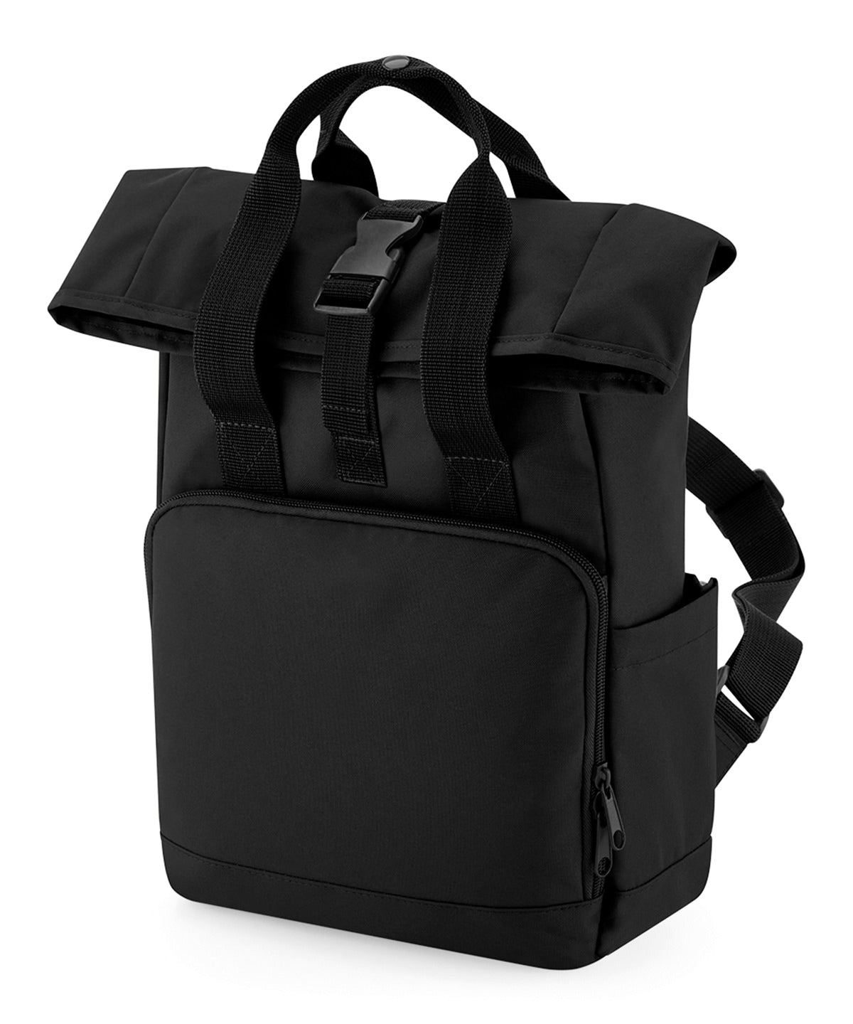 Recycled mini twin handle roll-top backpack