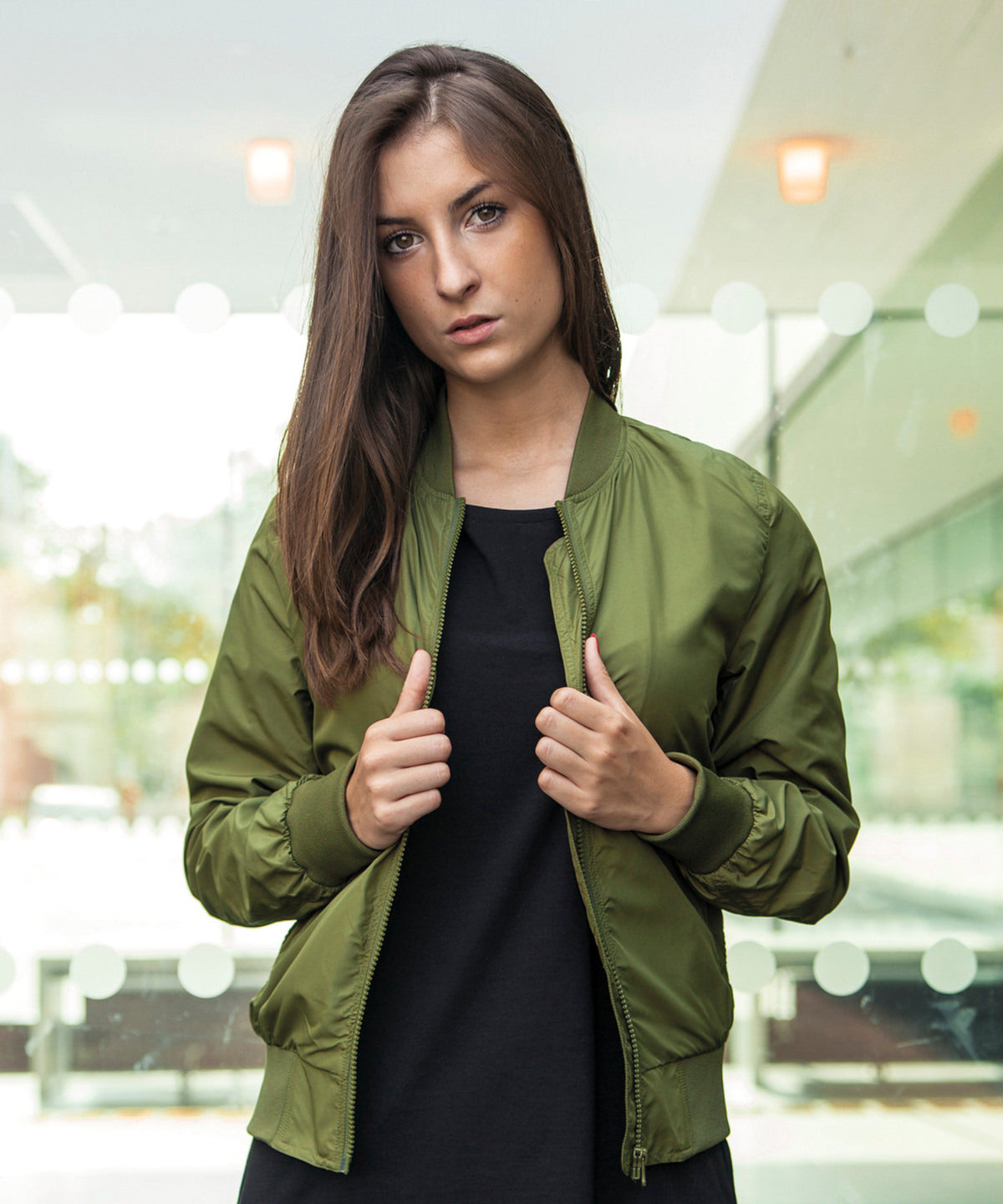 Womens Nylon Bomber Jacket