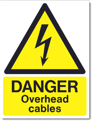 Danger - Overhead cables