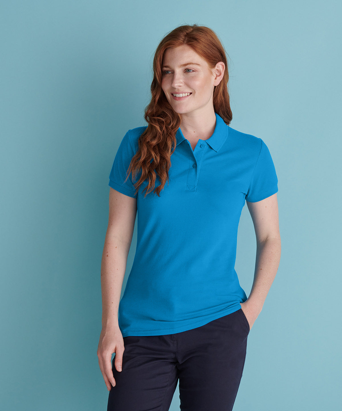 Women's micro-fine piqué polo shirt