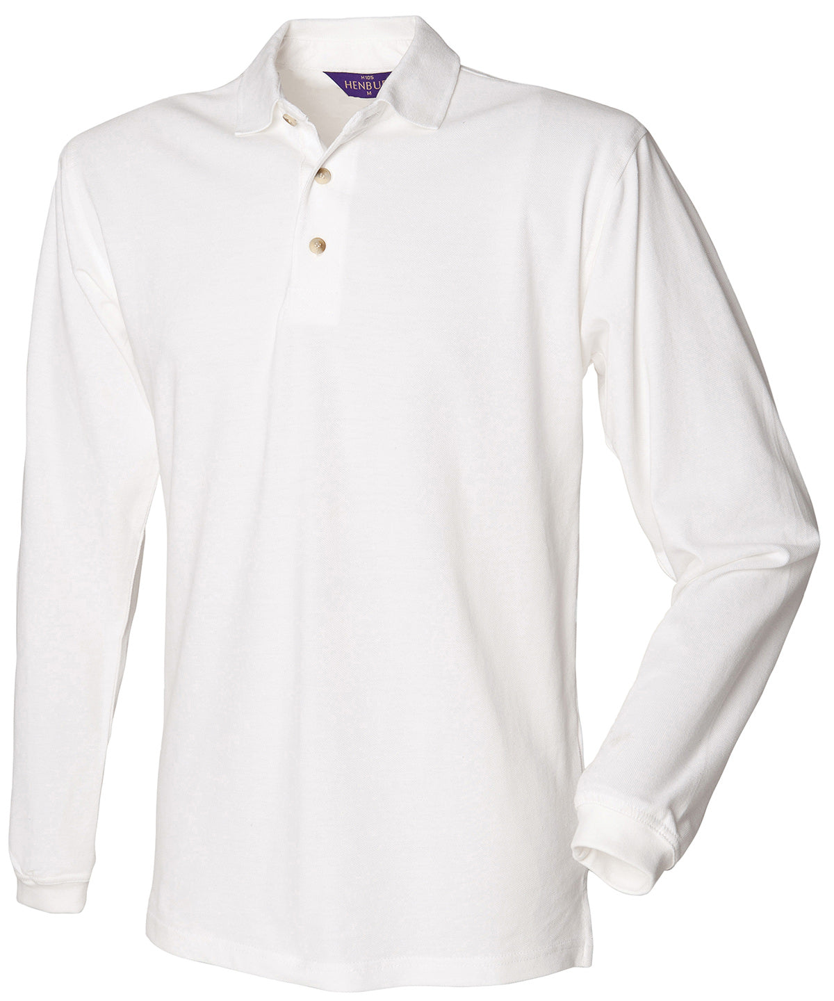 Long sleeve cotton polo shirt