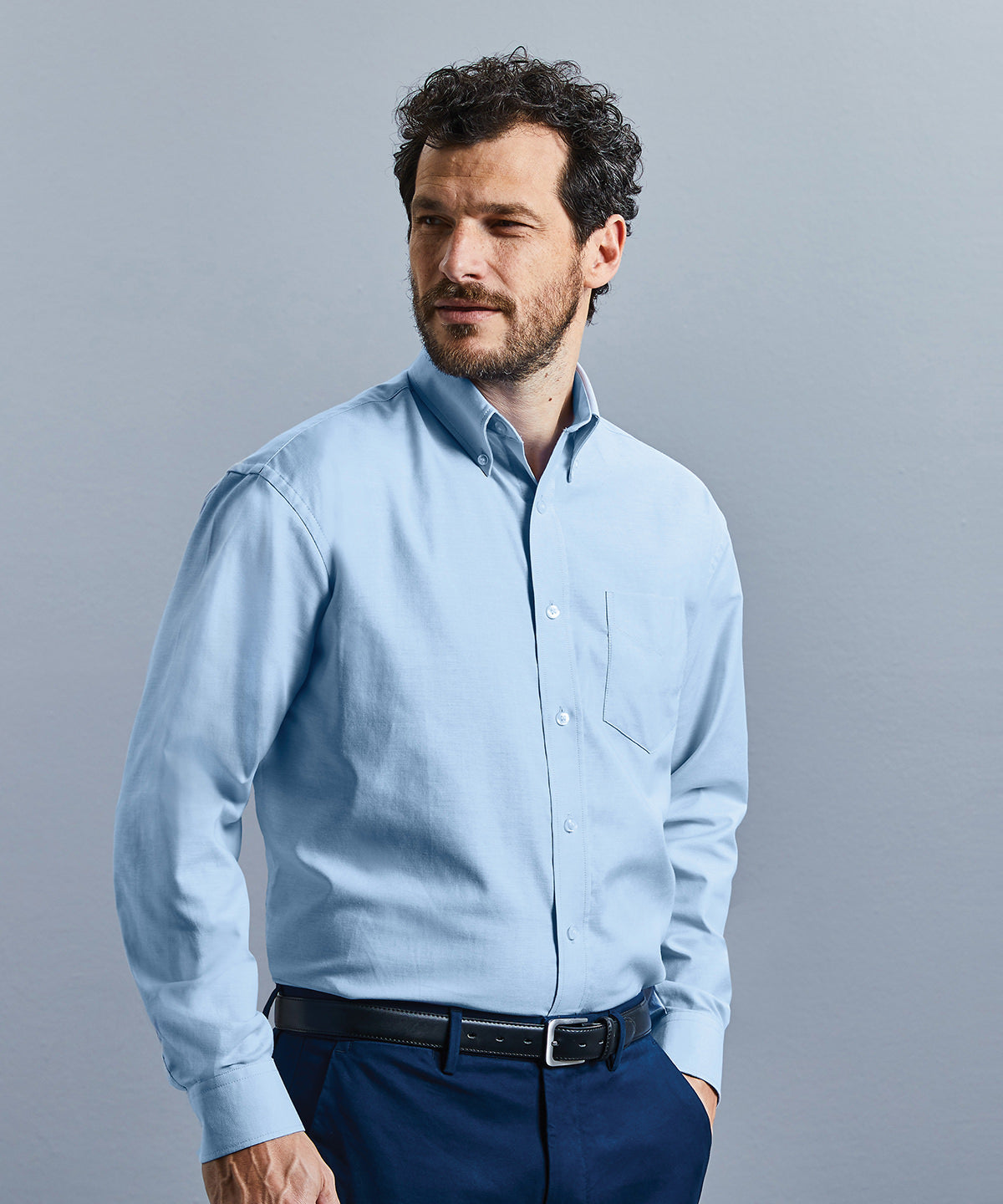 Long sleeve easycare Oxford shirt