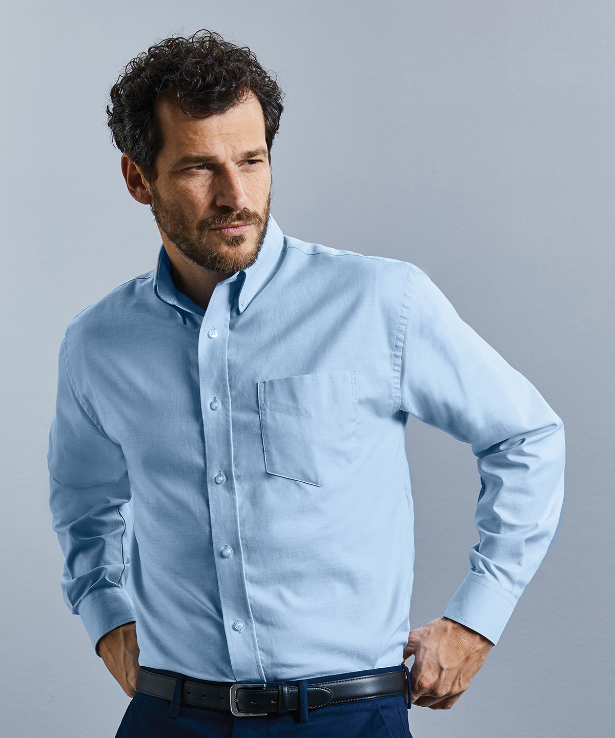 Long sleeve easycare Oxford shirt