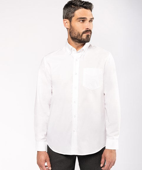 Men's long-sleeved Oxford shirt