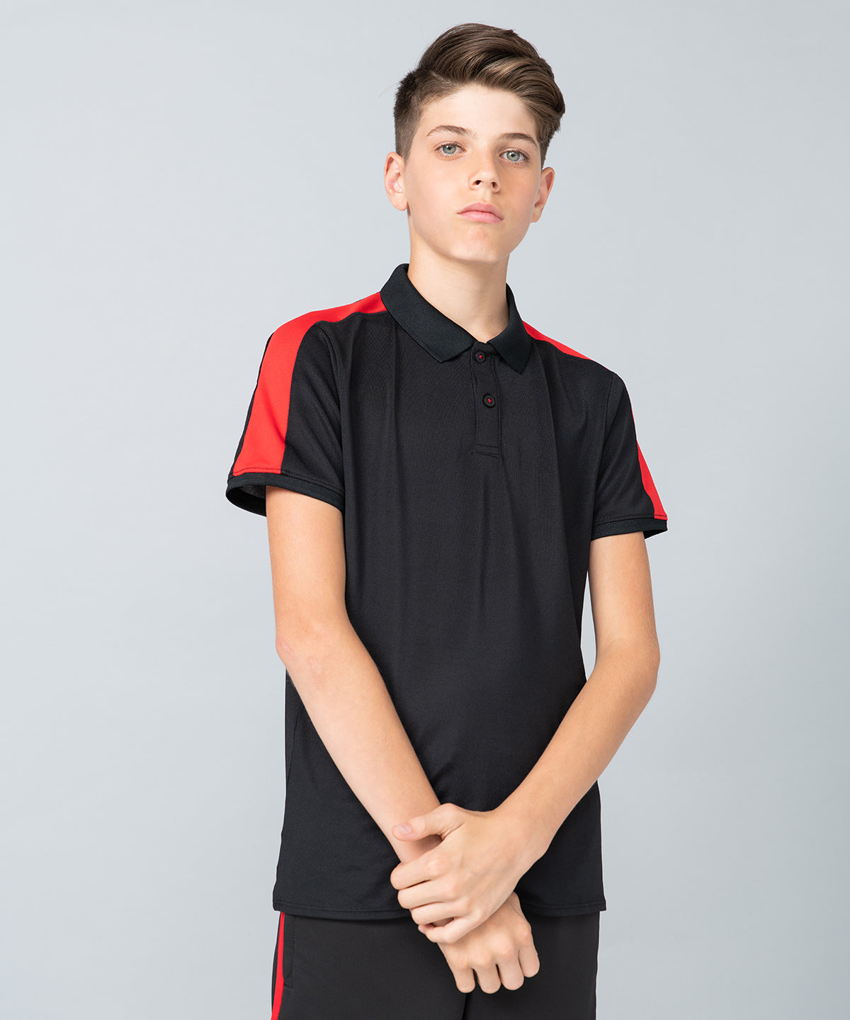 Kids contrast panel polo