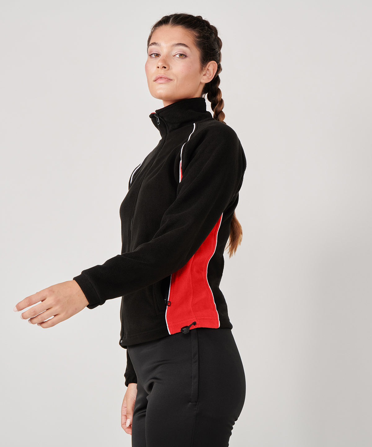 Women's piped microfleece jacket