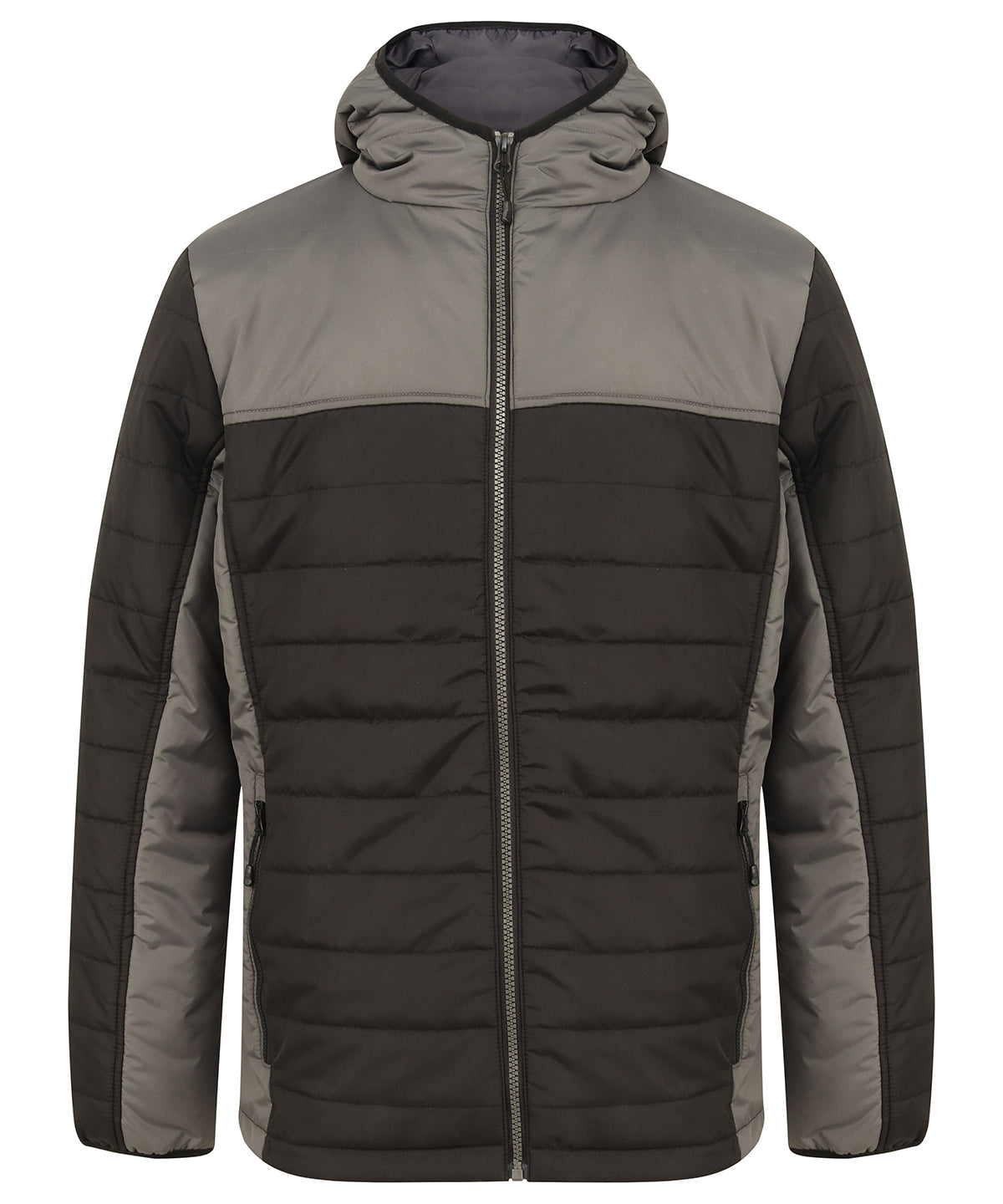 Hooded contrast padded jacket