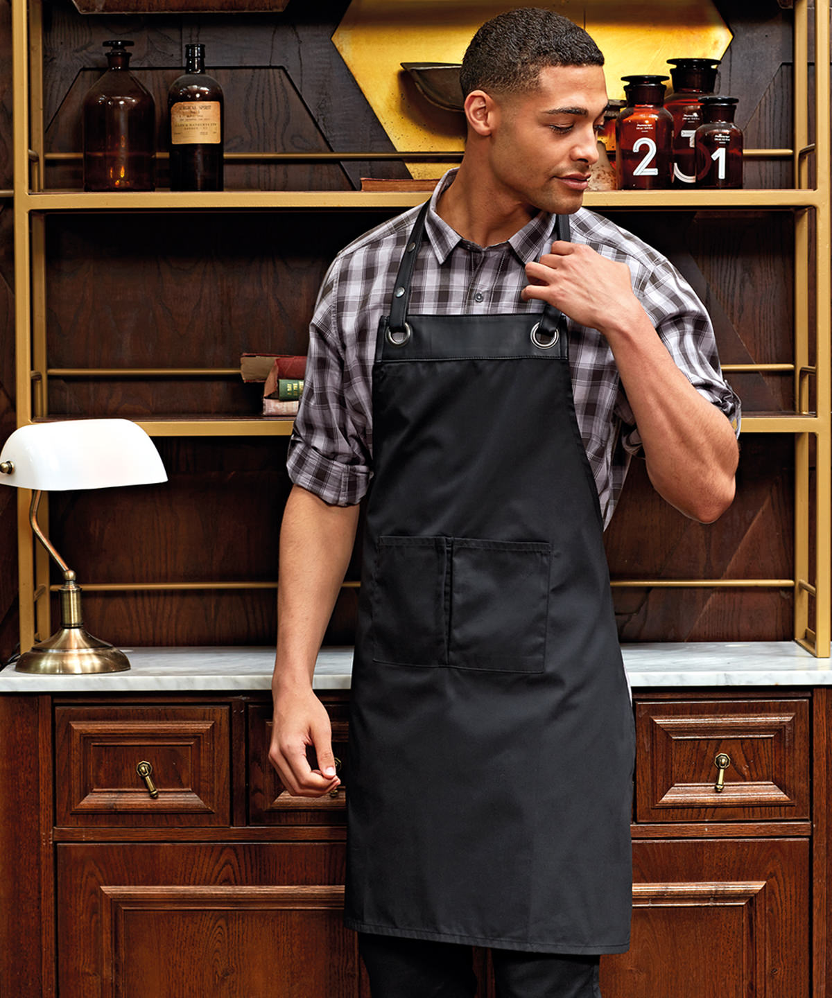 Espresso bib apron