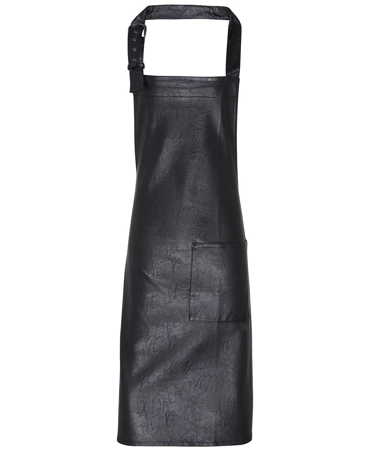 Faux leather bib apron