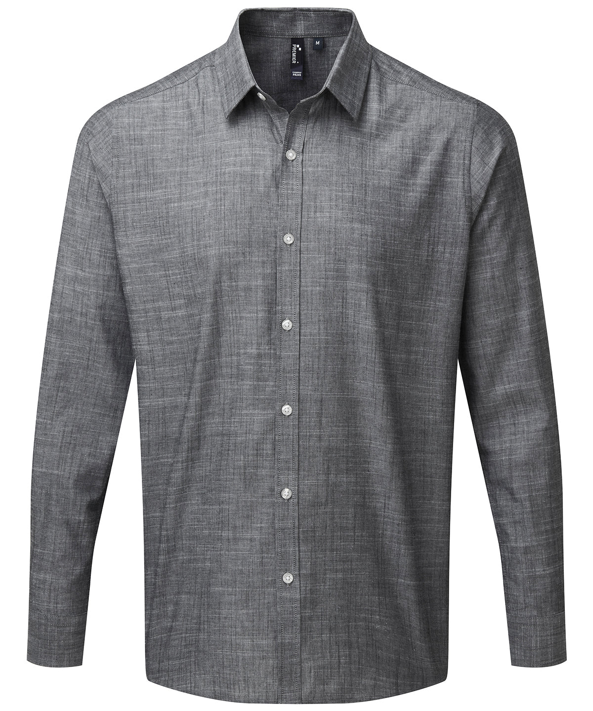 Cotton slub chambray long sleeve shirt