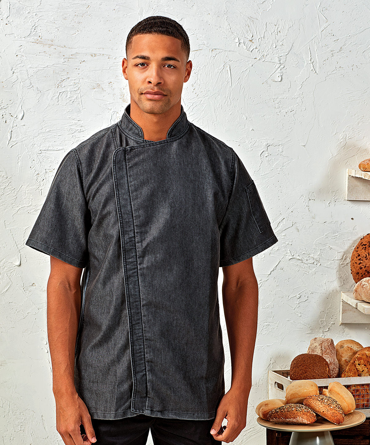 Chef's zip-close short sleeve jacket