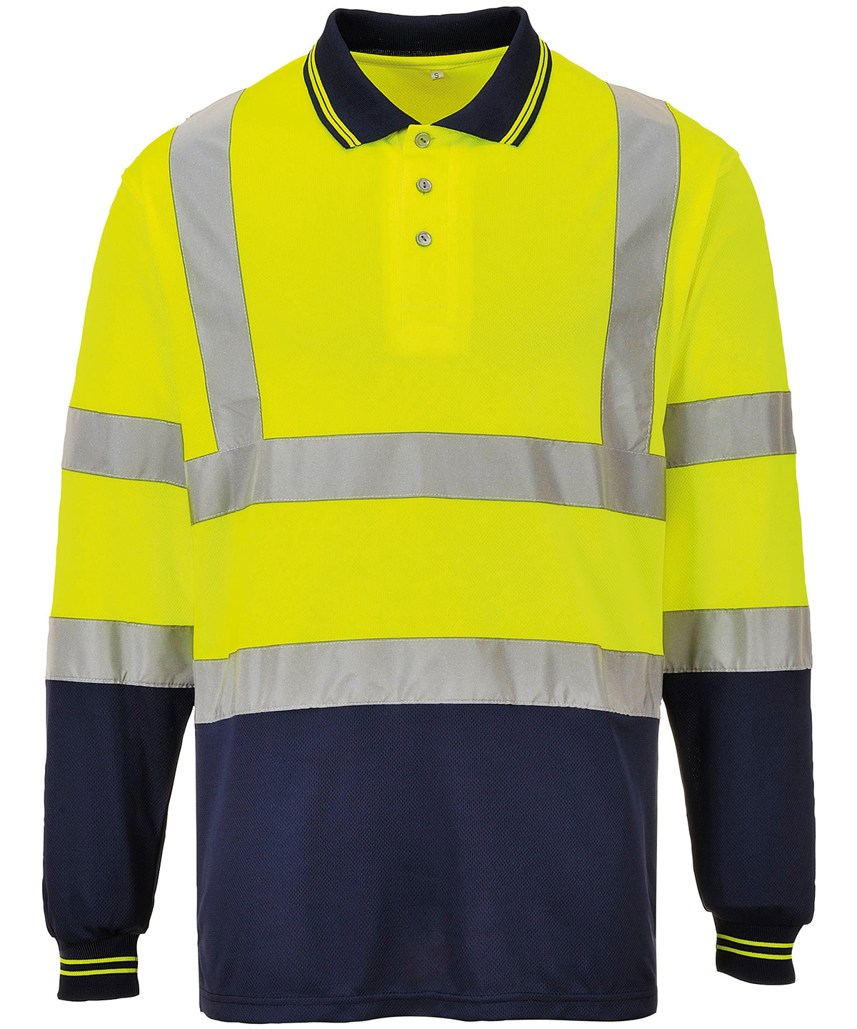 Hi-vis two-tone long sleeve polo shirt (S279)