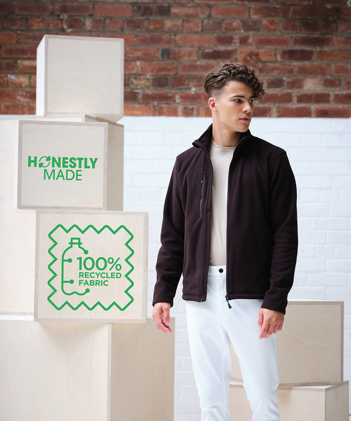 Honestly Made recycled full-zip fleece