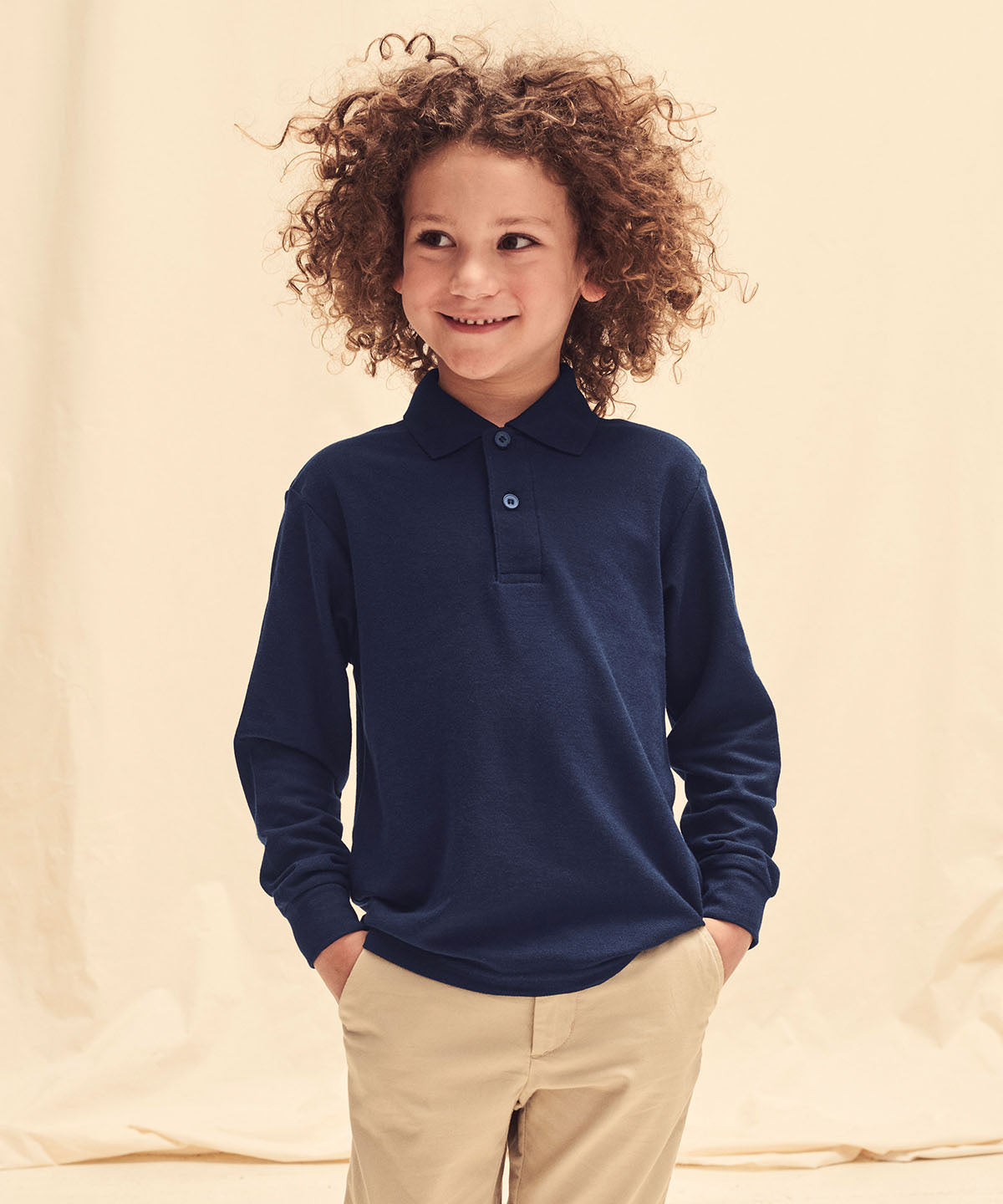 Kids long sleeve 65/35 polo