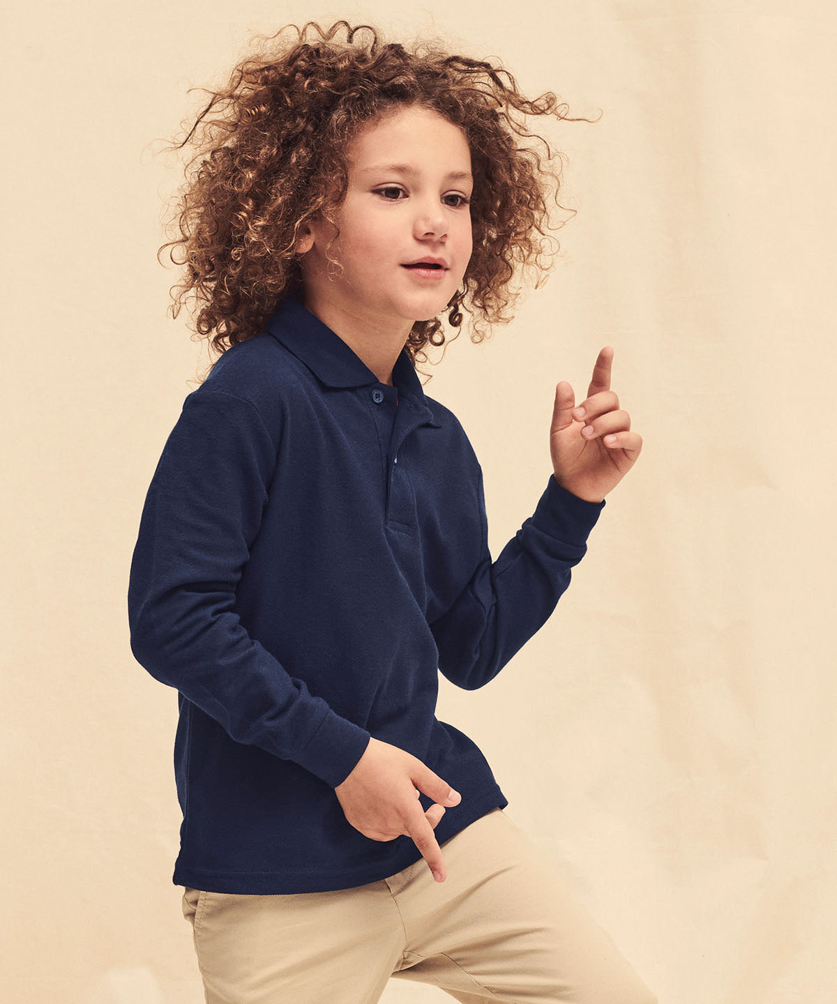 Kids long sleeve 65/35 polo