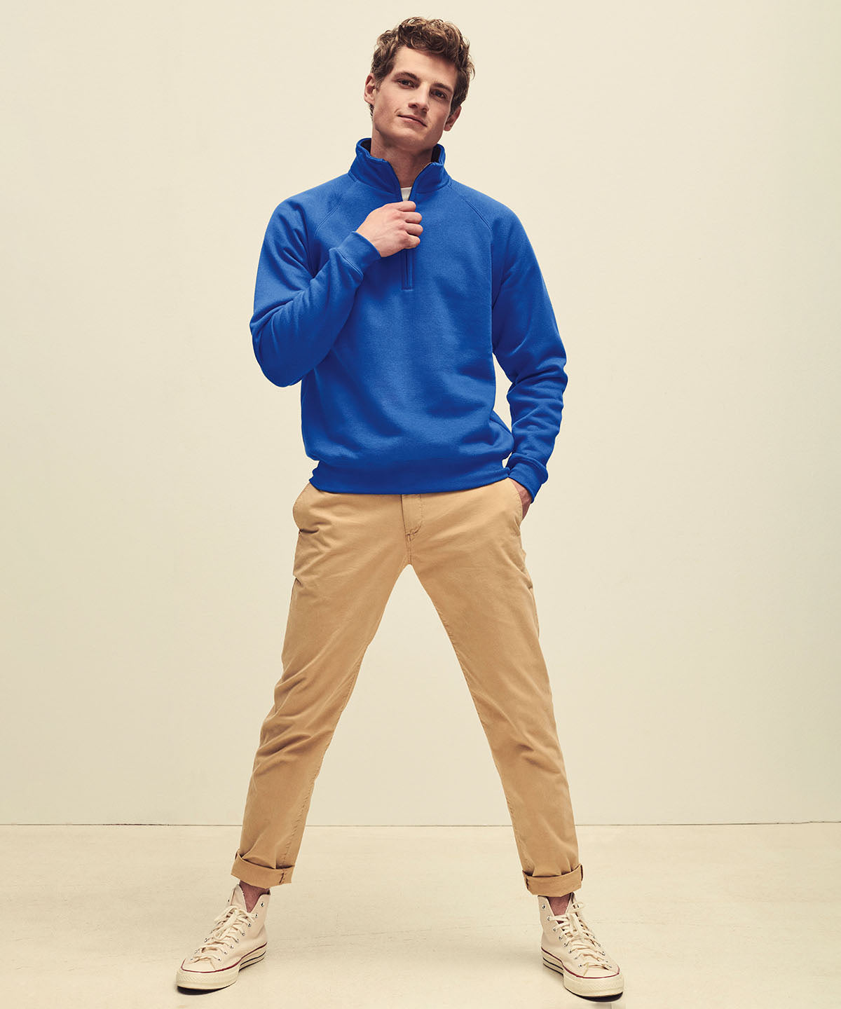 Premium 70/30 zip-neck sweatshirt