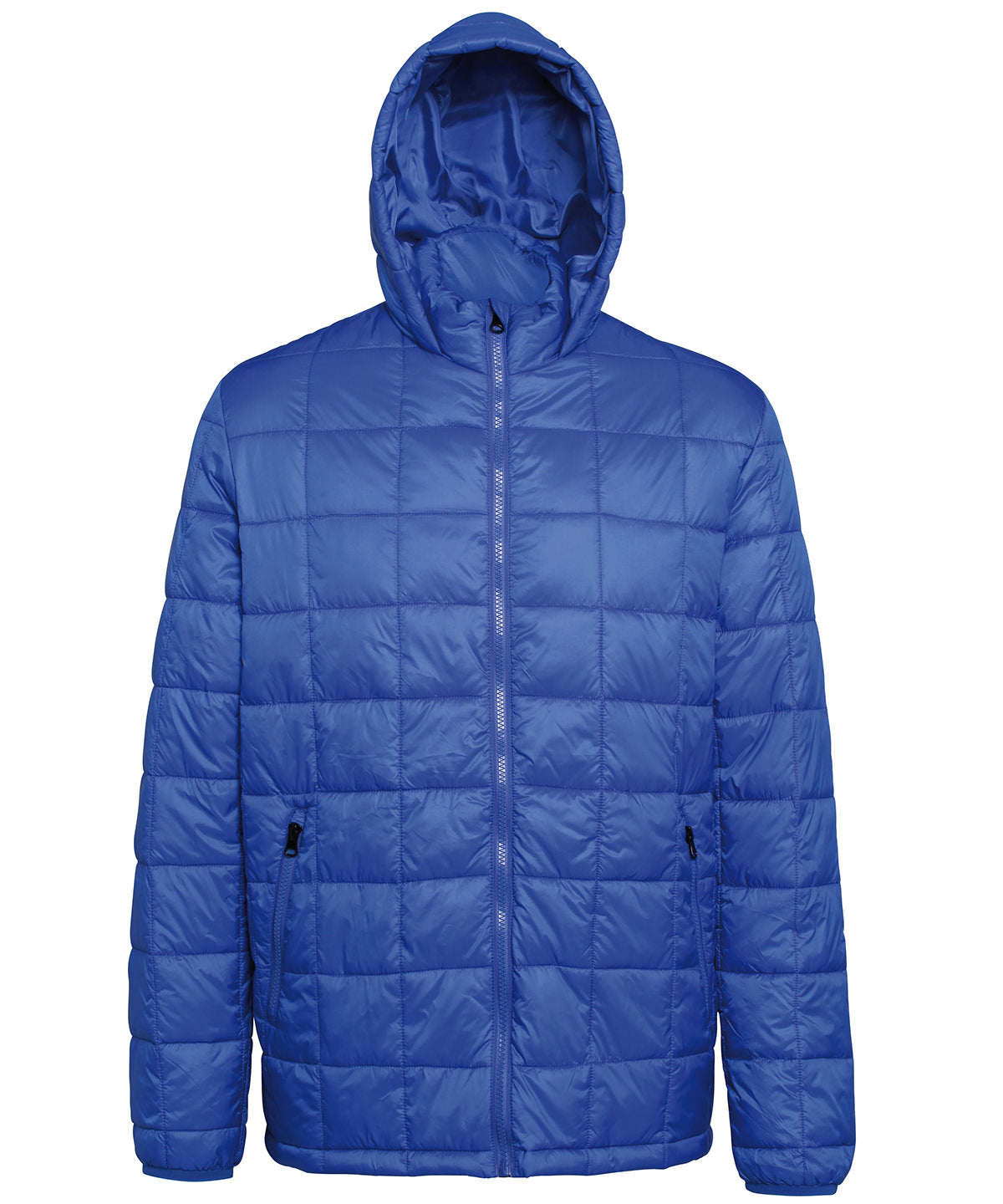 Box quilt hooded jacket