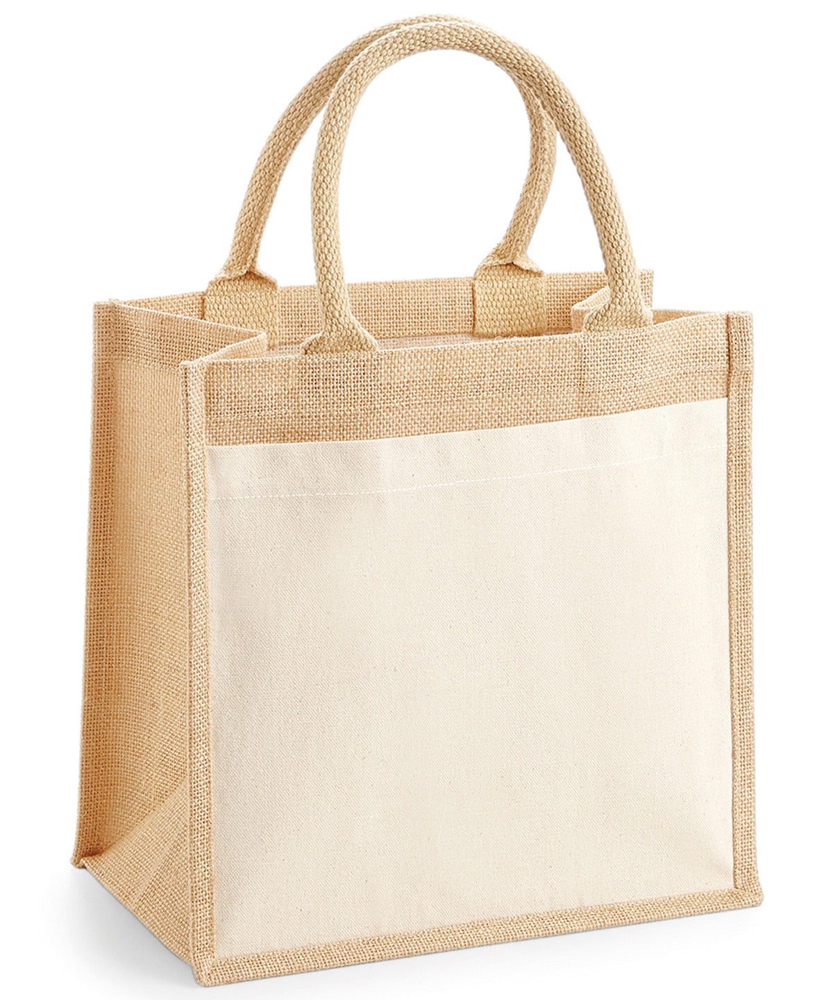 Cotton Pocket Jute Midi Tote