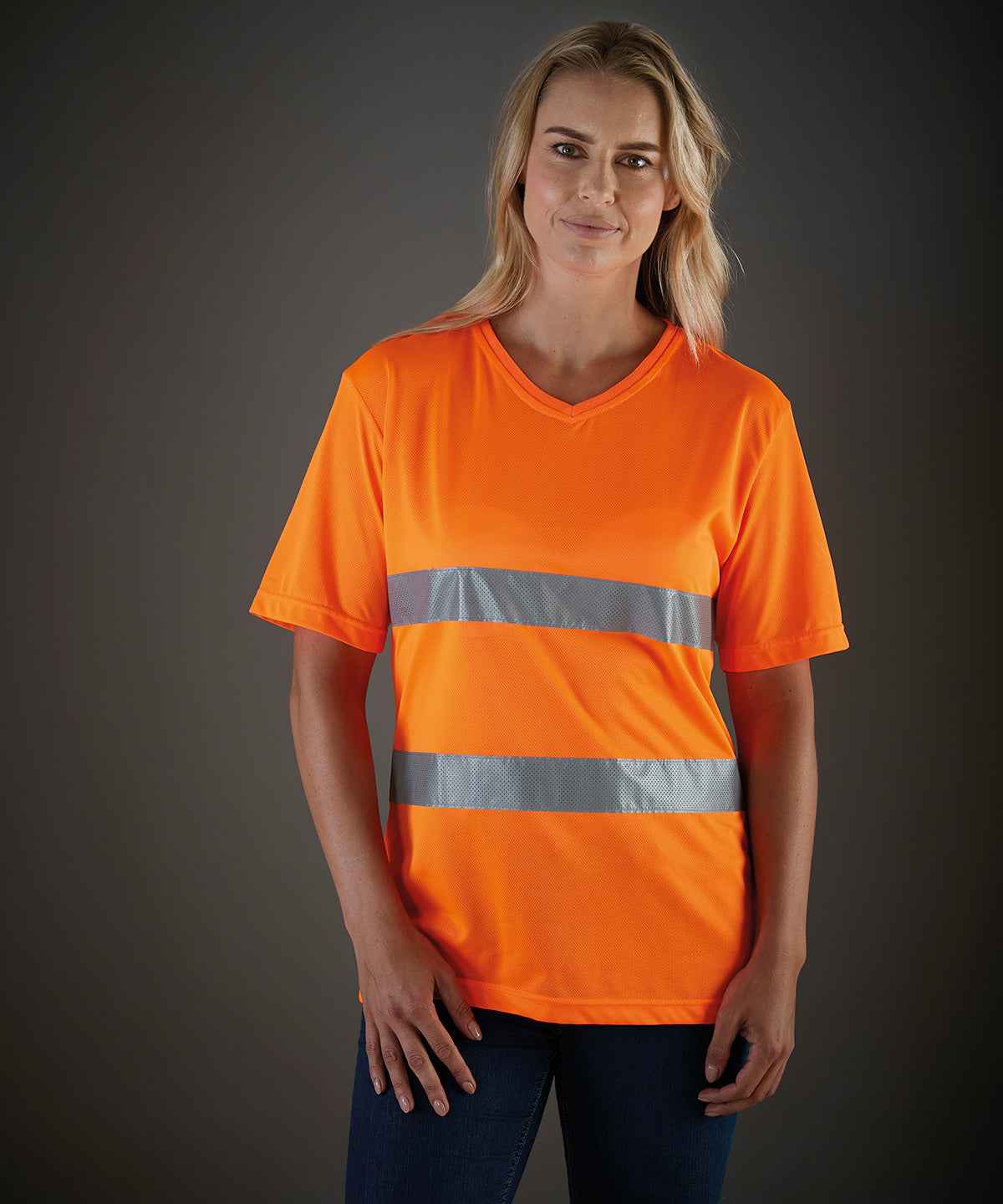 Hi-vis top cool super light v-neck t-shirt (HVJ910)