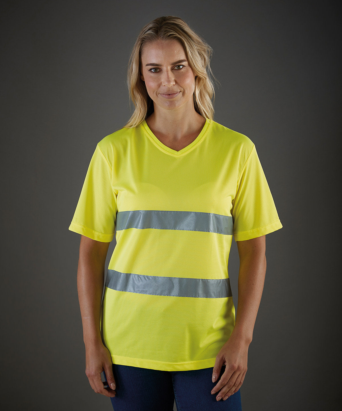 Hi-vis top cool super light v-neck t-shirt (HVJ910)