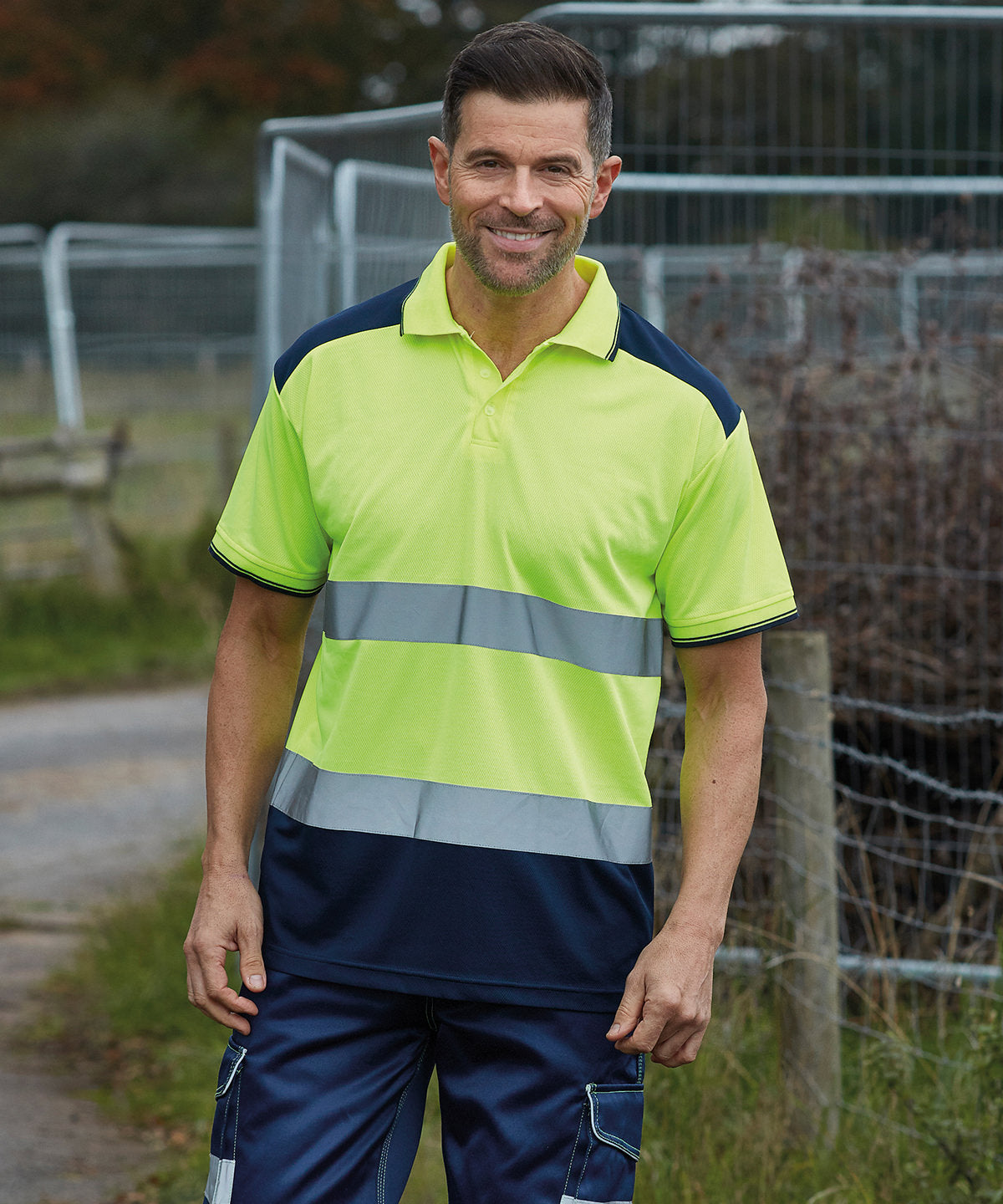 Hi-vis two-tone polo shirt (HVJ220)